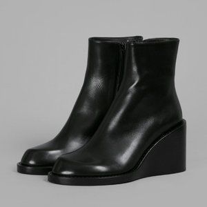 Ann Demeulemeester Black Leather Ankle Boots 8.5